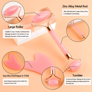Harz Gesichtswalze Und Herz Gua Sha Massagewerkzeuge Zinklegierung Hautpflege Anti Aging Erfrischend Auge Hals