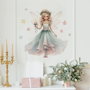 Christmas Fairy Christmas Tree Wall Stickers PVC Self Adhesive Home Decor For Living Room Bedroom Nursery Kids Room Cartoon