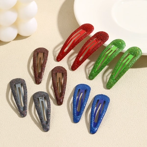 Glitter water drop BB clips in various colors for girls, set of 10 hair accessories