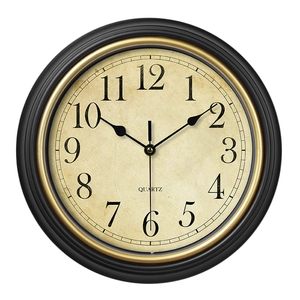 30cm vintage Nordic wall clock with silent quartz movement and black frame for home decor