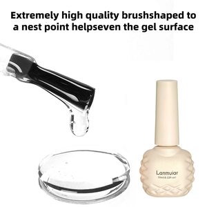 Lanmuiar 10ml clear nail base coat with textured bottle and applicator brush