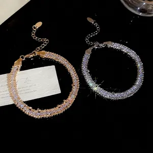 Elegant gold and silver rhinestone wrap chain bracelets with adjustable lobster clasp