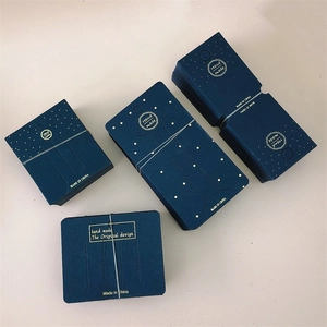 Premium dark blue cardboard jewelry display cards for necklaces and earrings packaging