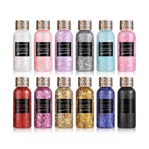 Set van 12 Dragon Ranee kleurrijke glittergels voor oogmake-up en podiumgebruik