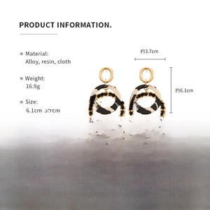 Detailed size specifications for resin leopard geometric earrings measuring 6.1cm by 3.7cm