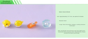 Miniature resin sea animals including pufferfish and crab for micro landscape decor