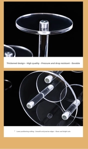 Macro detail of high-transparency acrylic display stand with laser-cut edges and screws