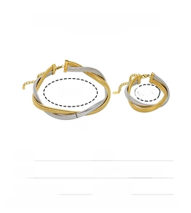Detailed specs of 8mm gold and silver braided stainless steel necklace and bracelet set