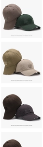 Detail of distressed brim and 3D embroidered logo on washed cotton baseball caps
