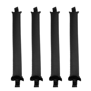 Detail view of 4-piece heatless hair curlers with secure snap buttons and soft padding