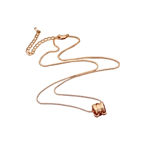 Elegant 18k gold plated round pendant necklace with sparkling crystal inlay on white background