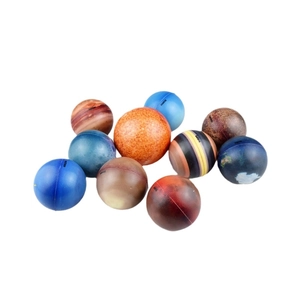 Set of 10 PU foam solar system planet stress balls with colorful realistic patterns
