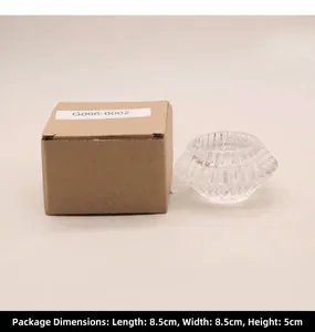 Details zum Glas-Kerzenhalter mit Kraftpapier-Verpackungsbox in der Größe 8.5x8.5x5cm