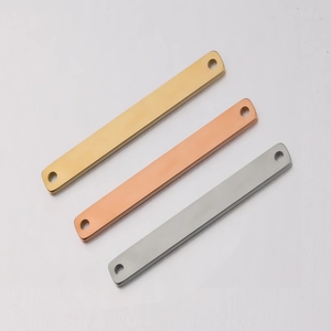 Polished rectangular stainless steel connectors in gold, rose gold and silver finishes