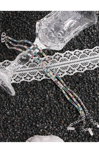 Detailed shot of S925 silver tennis bracelets with colorful zircon stones and clasp