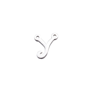 Polished silver stainless steel uppercase letter A connector charm for DIY jewelry making