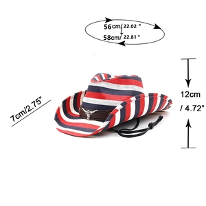 Cappello da cowboy western con motivo bandiera americana e testa di toro in metallo