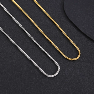 Elegant gold and silver popcorn chain necklaces in stainless steel for women