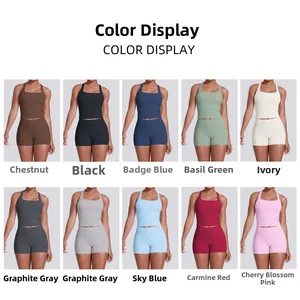 Aperçu détaillé des dix couleurs disponibles pour l'ensemble de yoga extensible