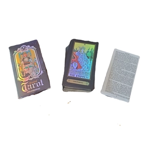 78-card holographic tarot deck with classic illustrations, black box, and manual