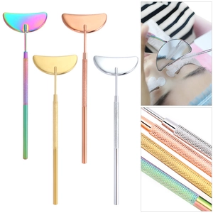 Detail of eyelash extension lash mirror with non-slip knurled handle in multiple colors