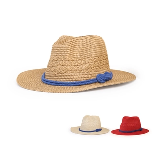 Summer Straw Fedora Hat Wide Brim Paper Sun Protection Blue Rope Ribbon Beach Travel Korean Fashion For Women Men