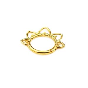 Piercing de nez lotus en acier inoxydable 316 doré poli pour bijoux de femme
