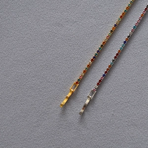 Colorful gemstone tennis bracelets in gold and silver finish with vibrant Mediterranean style