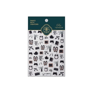 3D embossed nail stickers featuring black cat and vintage motifs for nail art decoration