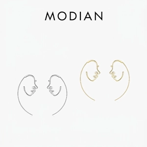 925 Sterling Silver Earrings Abstract Face Outline Minimalist Line Art Profile Portrait Jewelry Gifts For Women