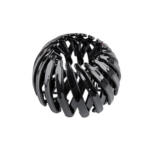 Detailed close-up showing the flexible telescopic structure of this black flocking hair claw