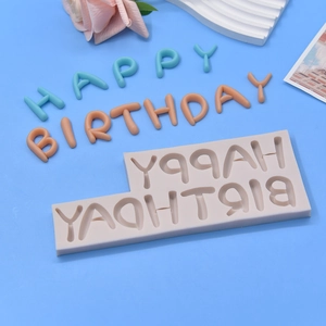 Silicone Happy Birthday letter mold for cake decorating and DIY baking crafts