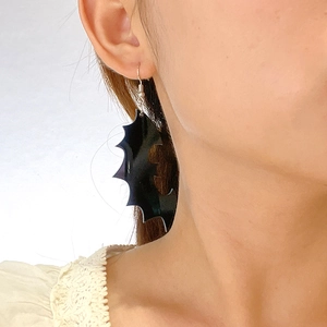 Gothic black sawtooth acrylic drop earrings for women halloween fashion jewelry style