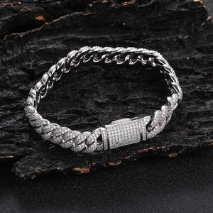 Hip Hop Cuban Chain Bracelet Copper Multi Row Cubic Zirconia Iced Out Jewelry For Men Women Luxury 18K Gold Plated
