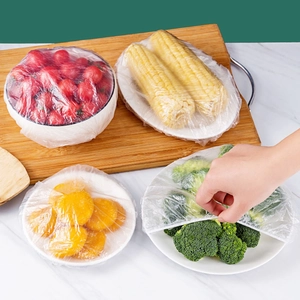 Disposable Food Storage Covers PE Plastic Elastic Bowl Covers Kitchen Food Preservation Waterproof Shower Caps Universal