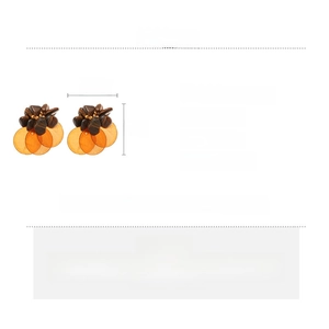 Detailed size and material info for retro shell and tiger's eye round stud earrings