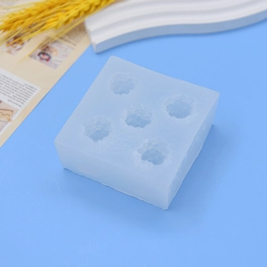 Square 5-cavity silicone mold for DIY raspberry shaped soaps or scented candles