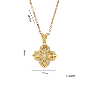 Cross vajra pendant necklace in gold with full sparkling cubic zirconia inlay
