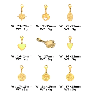 Stainless Steel Charms Pendants With Lobster Clasp Heart Tree Of Life Maria Star For DIY Jewelry Making