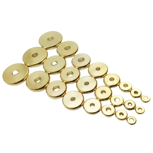 Golden flat brass abacus beads and solid spacers for DIY necklace jewelry making