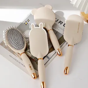 Massage Hair Brush Air Cushion Detangling Comb Scalp Massage Hollow Vented Design Cute Bear Rabbit Ears For Women Girls