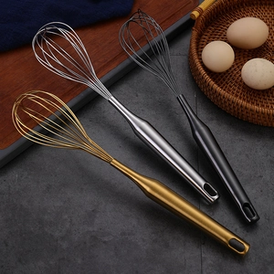 Manual Whisk Hand Egg Beater 304 Stainless Steel Thickened Handle With Hanging Hole For Kitchen Baking Cream Stirring