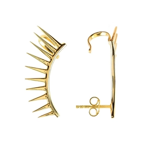 Punk Flügel Form Ohrstecker Mit 925 Sterlingsilber Ohrstecker-Stift Kupfer Stachel Sonnenstrahl Ear Cuffs Für Damen Herren Schmuck