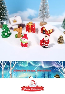 Miniature Christmas resin figurines including Santa and Snowman for DIY terrariums