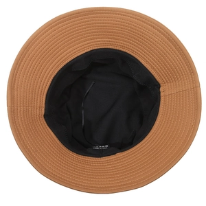 Classic caramel cotton bucket hat with sun protection and stylish minimalist crown design