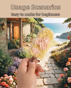 Primer plano detallado de helado rosa y amarillo con intrincados motivos florales en 3D