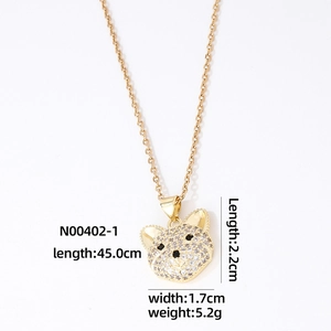 Detail shot of bear head pendant with white and black zircons and size specifications