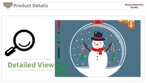 Detailed Christmas snowman in a snowball sticker with snowflake and gingerbread motifs