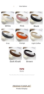 Close-up of thick sponge padded headbands in various matte colors and soft texture