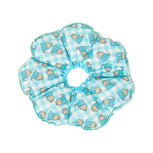 Blue plaid sunflower Elizabethan collar with cartoon dinosaur pattern for pets